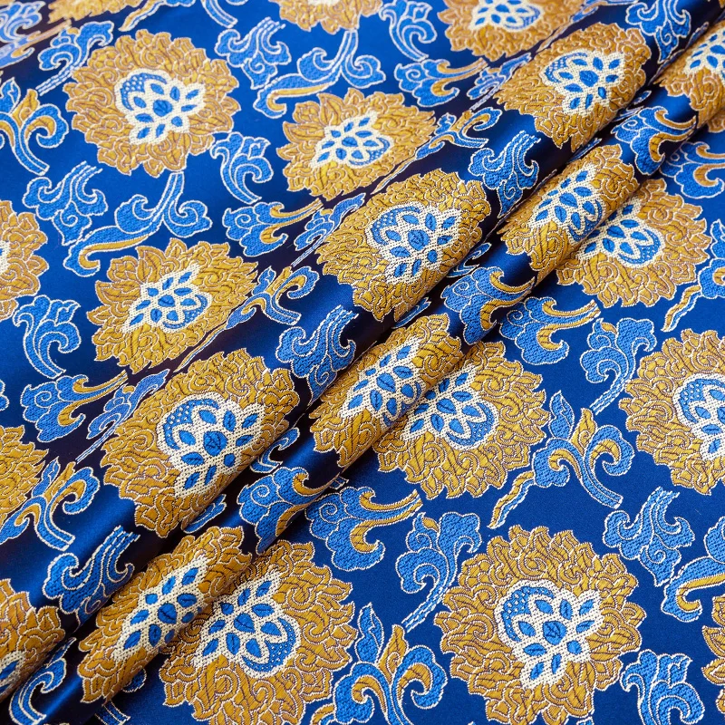 Silk brocade jacquard fabric material is suitable for sewing cheongsam and kimono garment fabric