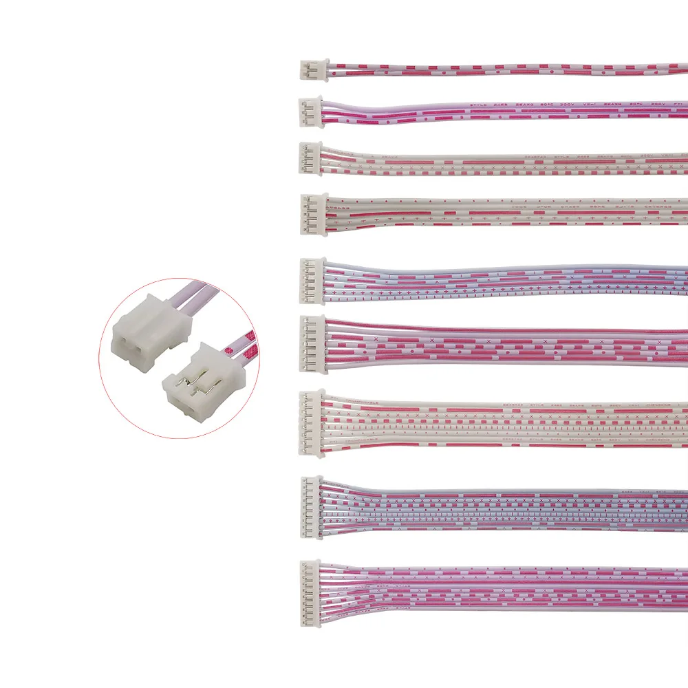 10 szt. JST ph2. 0 2.0mm 2P 3P 4P 5P 6P 7P 8P 9P 10-pinowa wtyczka żeńska złącze przewodu kablowego pojedyncza/podwójna głowica 26AWG 20CM — zdjęcie 3