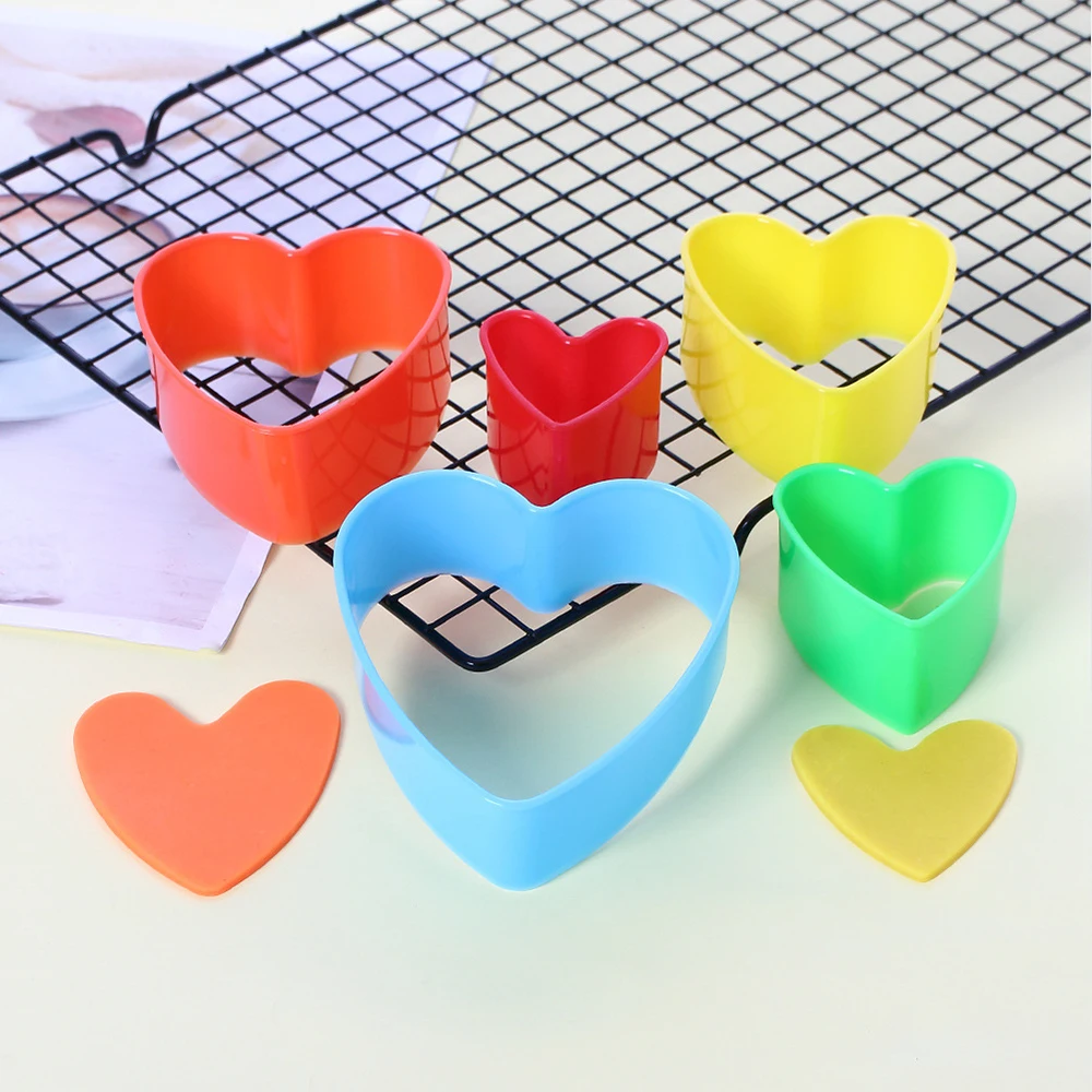 Heart Cookies Cutter Molds Plastic Cake Mould Biscuit Plunger Forms for Cookies Cake Decorating DIY Kitchen Baking Tool