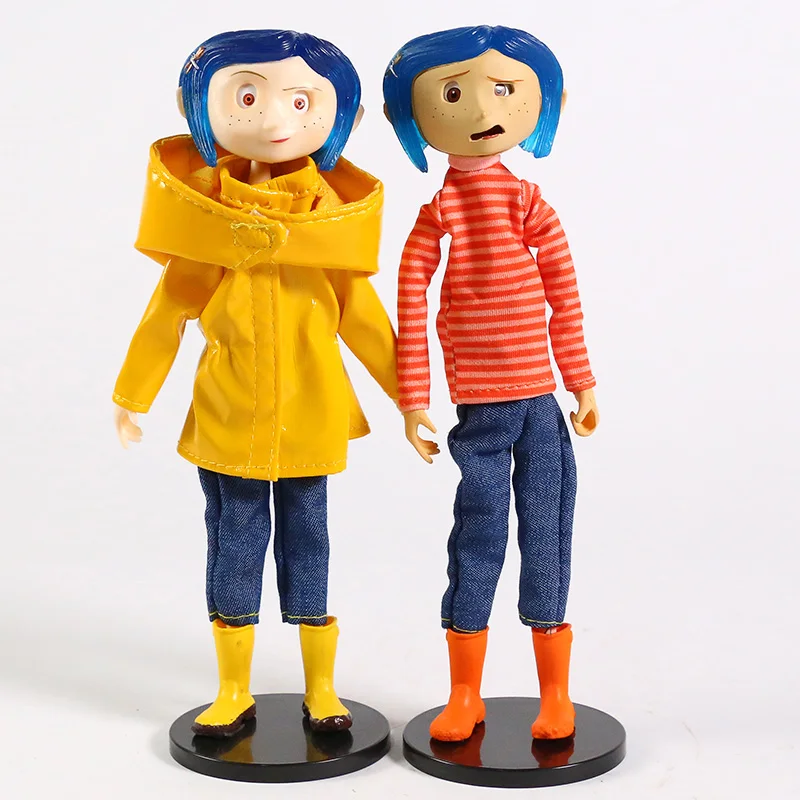 Coraline Bendy Doll Striped Sweater Raincoat Action Figure Collection Toy Gift