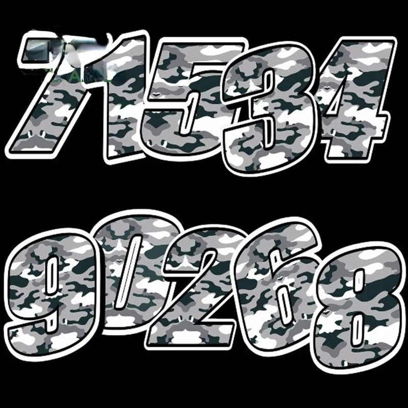 Art Pattern Car Styling Racing Numbers Vinyl Waterproof Racing Numbers Decal Motocross Bumper Bodywork Windshield Decal Kk13cm