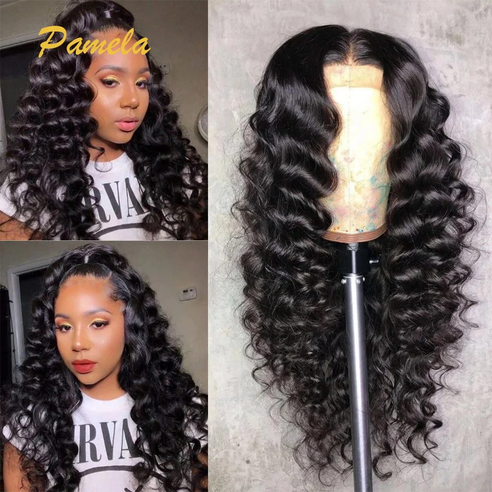 350% Density Loose Deep Wave Wig For Women 13x4 Transparent Lace Frontal Human Hair Glueless Wigs Pre plucked Ready To Wear
