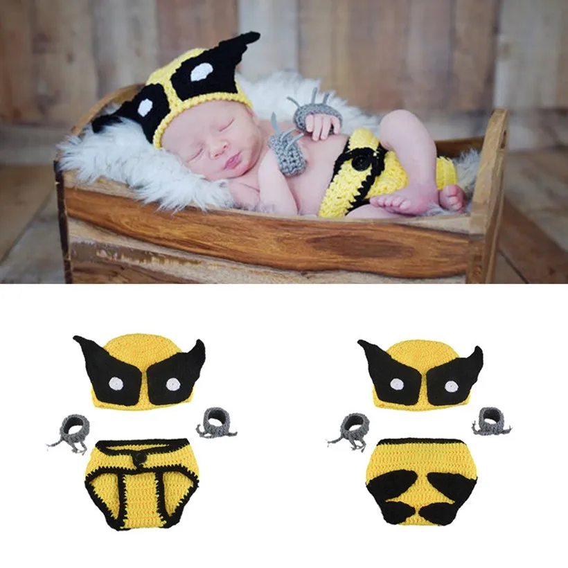 Crochet Knit Newborn Baby Costume Girls Boys Photography Props Accessories Infant Handmade Clothes Toddler Coming Home Outfits