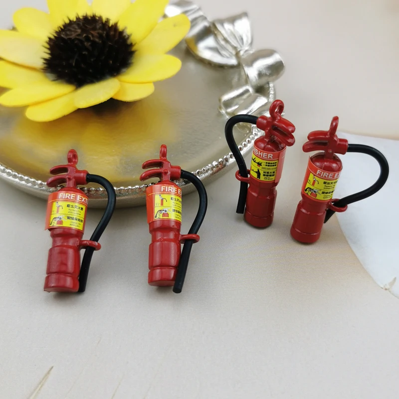 6pcs/pack Mini Fire Extinguisher Enamel Charms Metal Annihilator Pendant Earring DIY Fashion Couple Jewelry Making Accessory