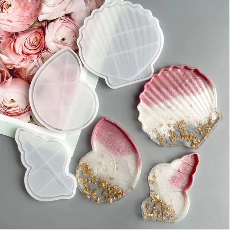 

Aouke Conch Shell Modeling Drop Glue Mold DIY Coasters, Accessories, Table Setting, Decoration, Ocean Series Silicone Mold