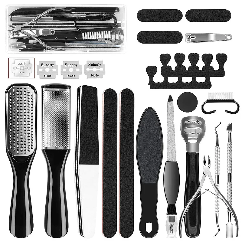 

Pedicure Kit 23 in 1 Stainless Steel Professional Pedicure Tools Set Foot Rasp Peel Callus Dead Skin Remover Feet Care Pedicure