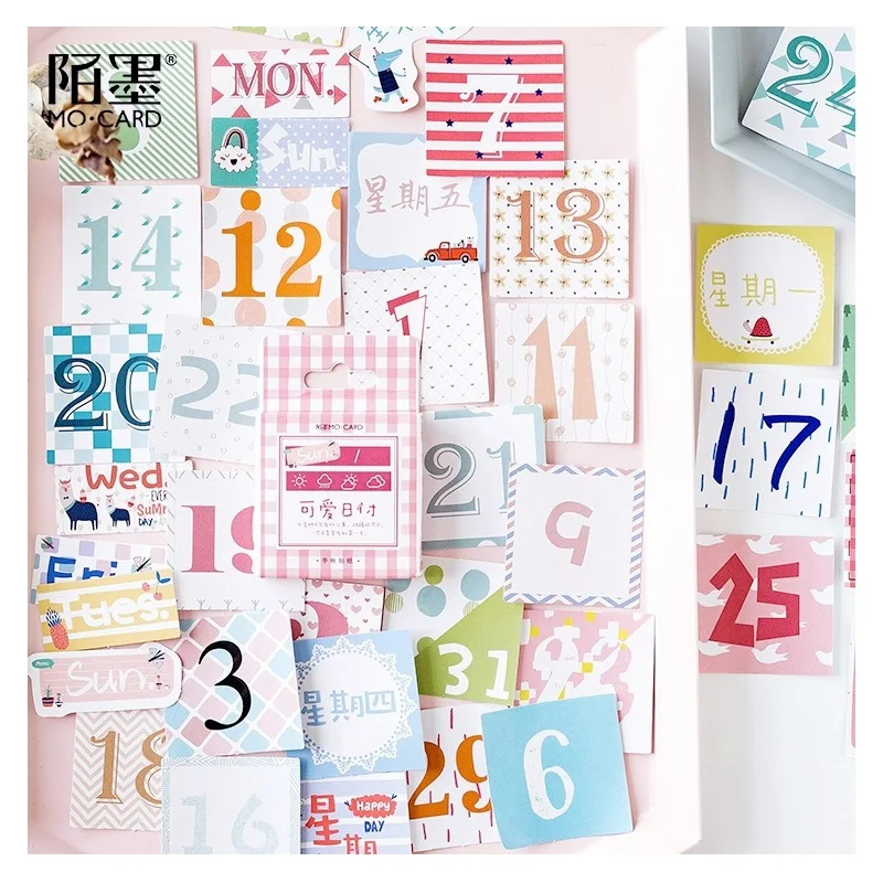 45 Pcs/Set Cute New Date Paper Label Sealing Sticker Mobile Decorative Stickers Scrapbooking DIY Craft Stickers