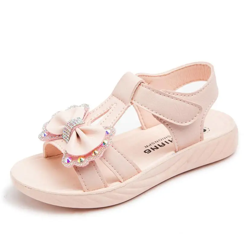 Children's Sandals Summer Girls Shoes New Princess kids Sandals For Girls Lovely Rhinestone Butterfly Beach Shoes Dropshipping