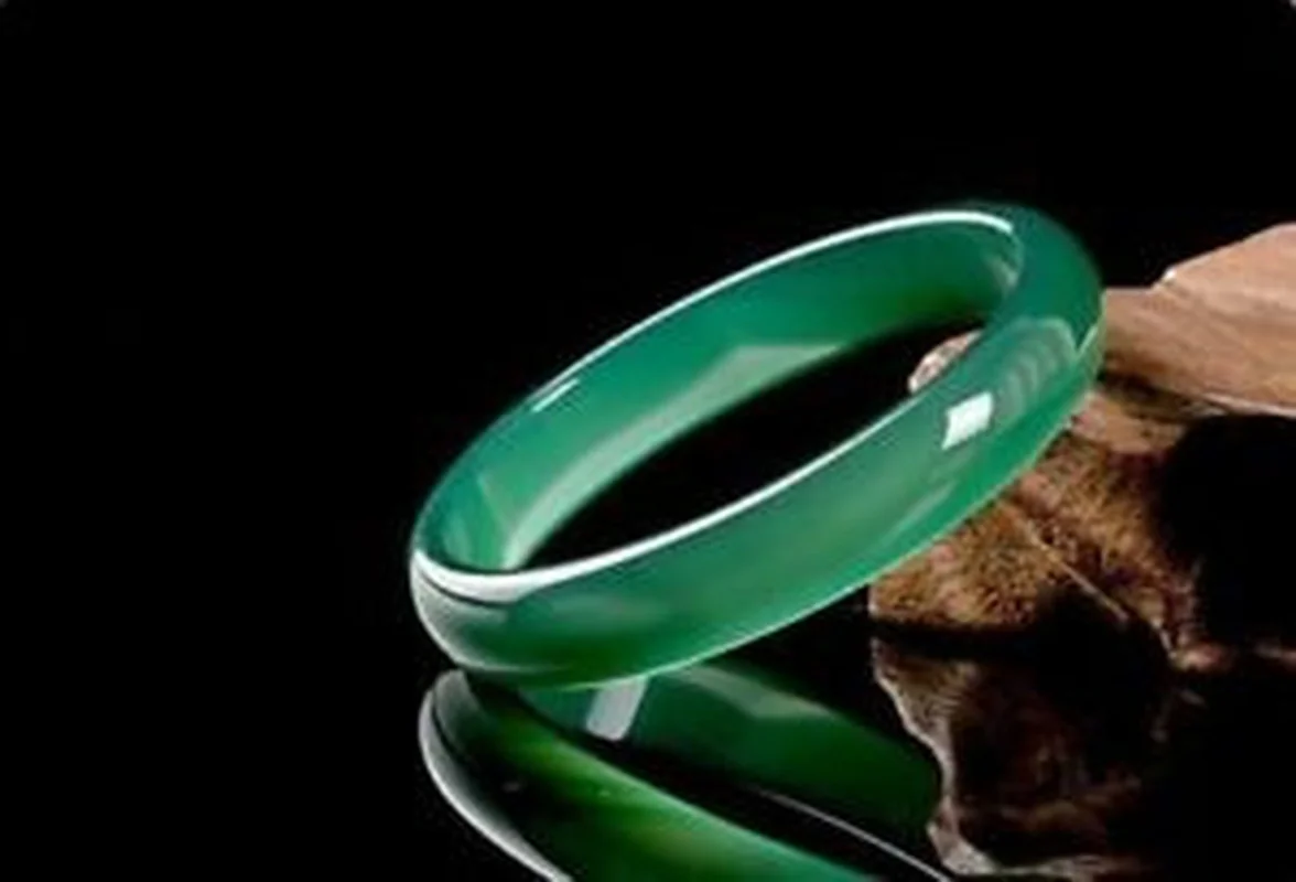 100% Unique Natural Chalcedony Agate Jade Icy Green A+ Bangle Bracelet 56mm~62mm