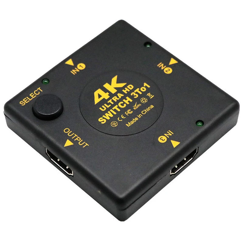 Przełącznik 4K przełącznik HDMI 3 w 1 wyjście kvm ekstraktor Audio rozgałęźnik Hub Switcher