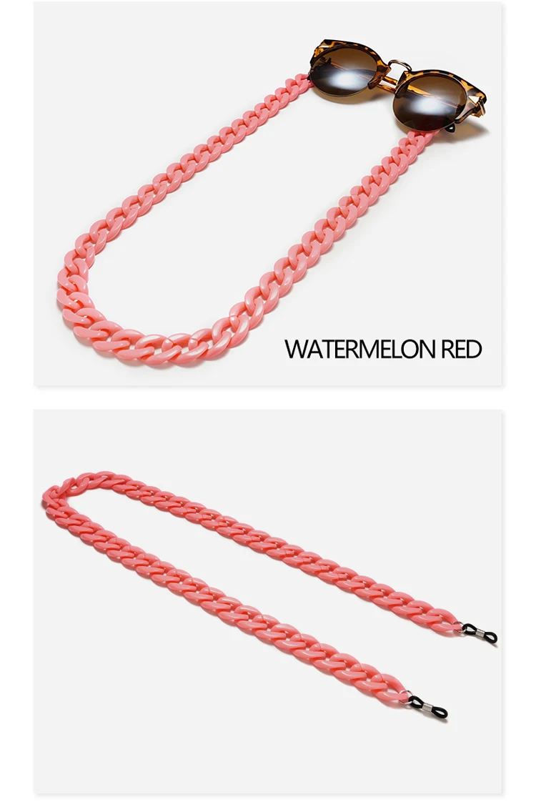 Mode Acryl Brillen Ketten Sonnenbrillen Schnur Anti-Rutsch-Sonnenbrille bänder hängen Ketten am Hals Brillen zubehör – Detail 14
