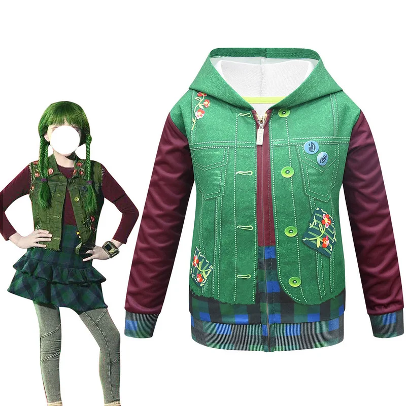 Carnival Cosplay Zombie High School 2 Boys Girl Zipper Coat and Hooded Kids Halloween Costume Jumpsuits Performance Clothing