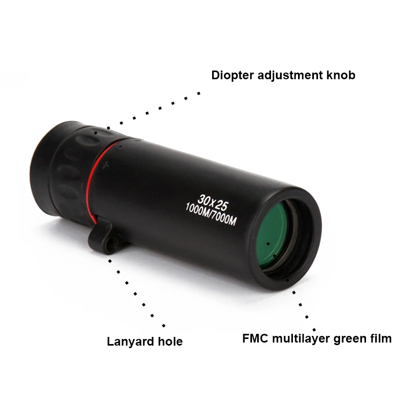 HD Monocular Telescope 30X25 Waterproof Mini Portable Zoom 7X Scope For Travel Hunting  Optic Scope Big Vision Telescopio