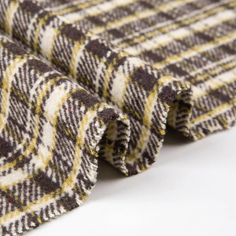 Width 59'' Autumn  Winter Plaid Wool Imitates Cashmere Fabric By The Half-Meter For Woolen Overcoats Suit Pants Material