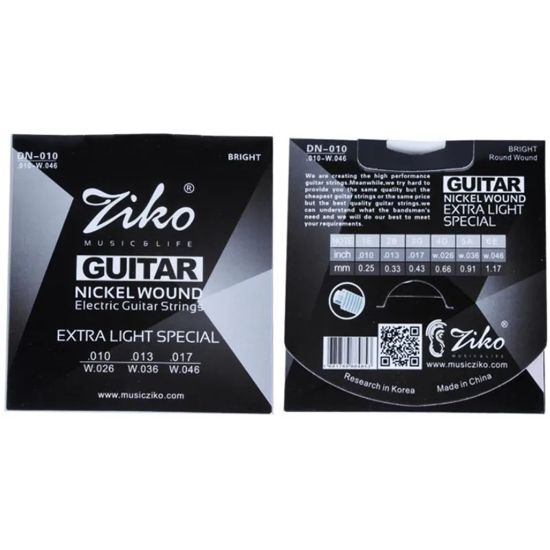 ZIKO 010-046 E-Gitarrensaiten, Nickel umsponnen, extra leicht, spezielles Zubehör für Musikinstrumente, Teile, 3 Sets – Detail 7
