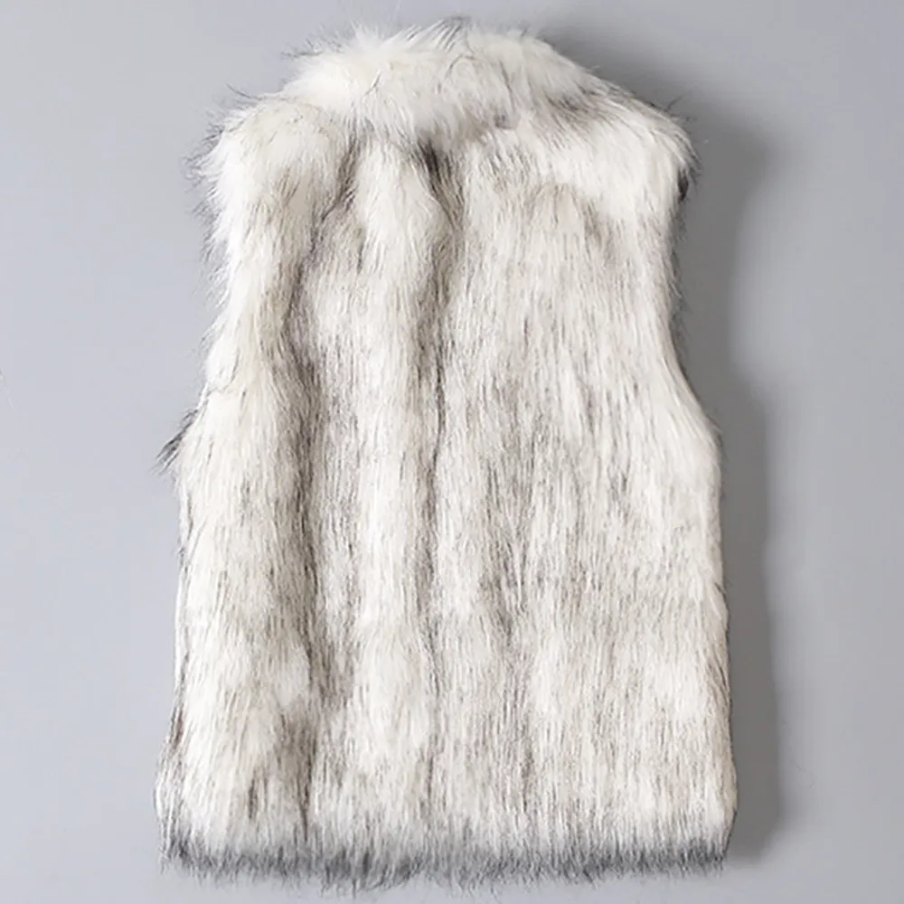 Winter Fake Fur Vest For Women Warm Fashion Casual Loose Coat Lady Sleeveless Jackets Warm Female Faux Fur Loose Outwear 2025