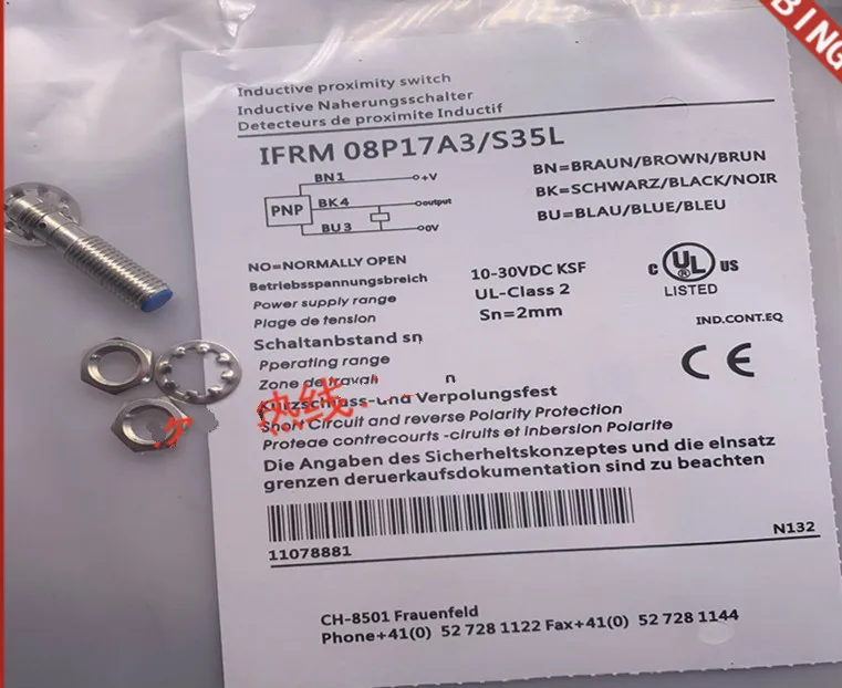 

3PCS High quality Proximity switch IFRM 08P37A1/S35L IFRM 08N37A1/S35L IFRM 06N37A1/S35L IFRM 06N17G1/S35L IFRM 08P17A3/S35L