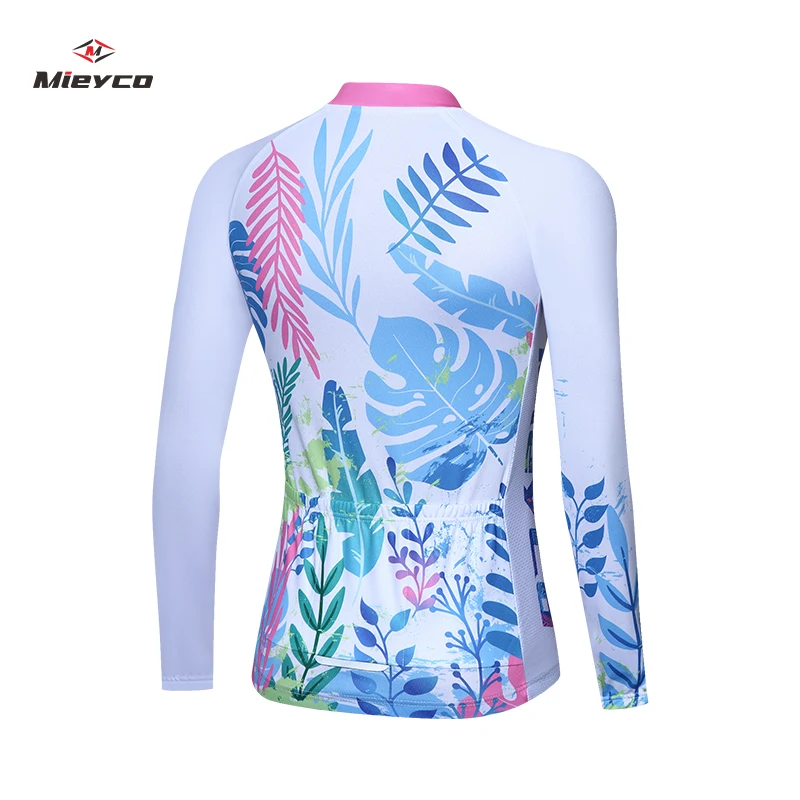 Women Autumn Pro Team White Long Sleeve Jersey race cycling jersey bicycle slim cycling clothes Italy mesh fabric sleeve