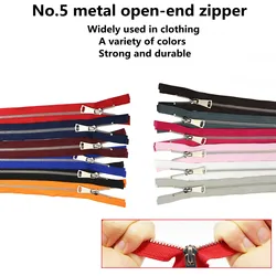 40/50/60/70/80/90cm 5# Colorful High Quality Open-end Auto Lock Gold Metal Zipper DIY Handcraft For Clothing Pocket Garment Shoe