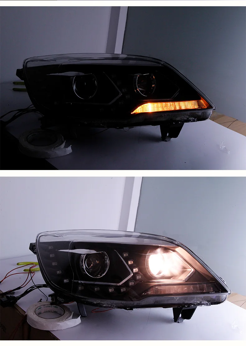 

LED Head Lamps For Haval H6 Headlights LED DRL Bi Xenon Lens Angel Eye Auto Accessories 2pcs