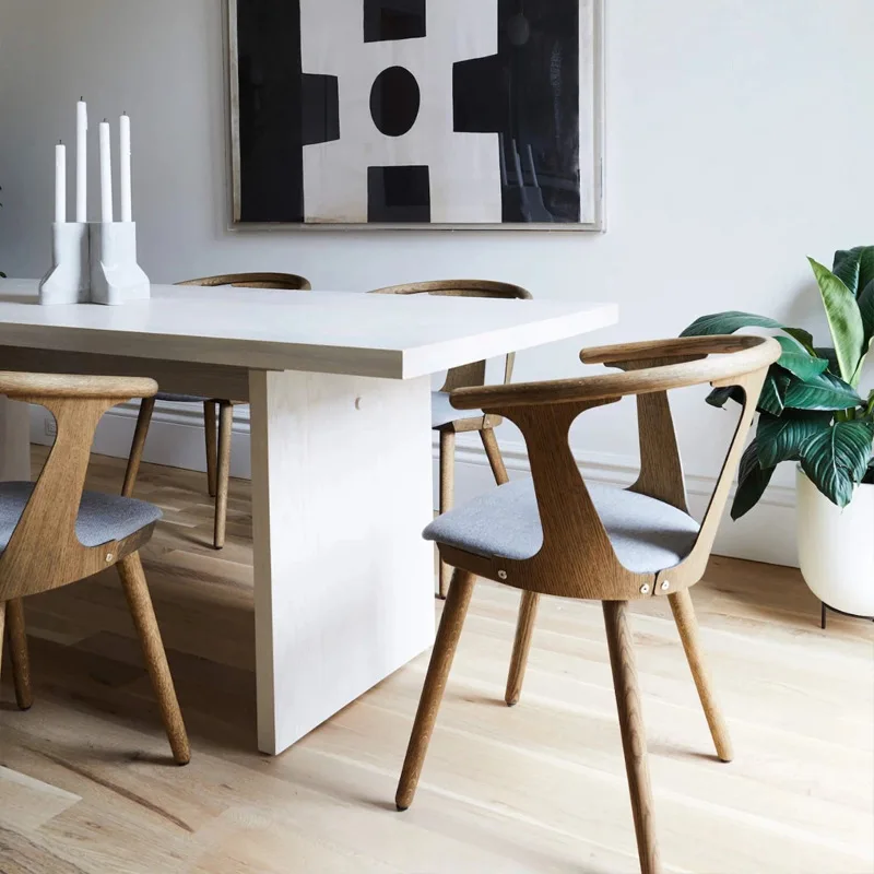 Sillas de comedor de madera maciza para el hogar, sillón de diseñador con respaldo Simple para cafetería, restaurante, Hotel