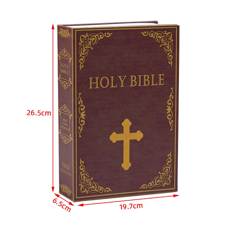 Size L 10/Color Combination Lock Hidden Box Security Lock Key Lock Strongbox Steel Simulation Book New Fashion 265*200*65 mm