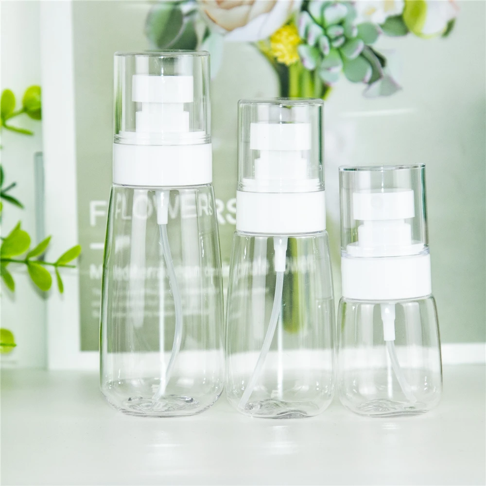 

12Pcs 30ml 60ml 100ml Hyaline Plastic Mist Bottles Refillable Recyclable Reusable Use for Home Travel Moderate Size Easy Carry