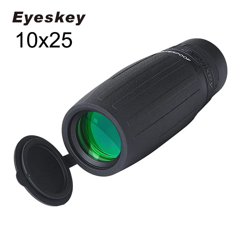 

10x25 Monocular Eyeskey Telescope Monocular Waterproof Compact and Portable for Camping Handheld Non-slip Telescope Bak4 Prism