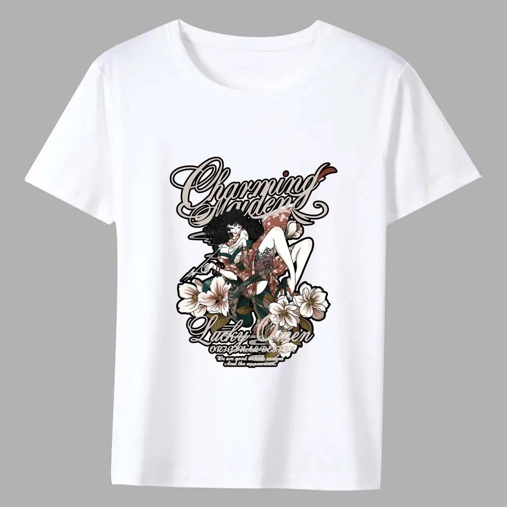 Summer Man T-Shirt Personality Cartoon Comics Samurai Print Series Male Short Sleeve Tops High Quality White Men\'s Tee Shirt