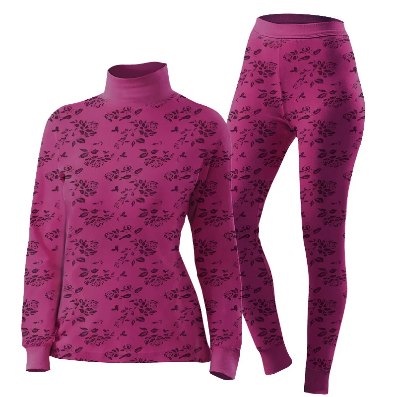 high-neck thermal underwear men cotton middle-aged elderly cotton sweater loose cotton autumn long trousers 2 pieces set