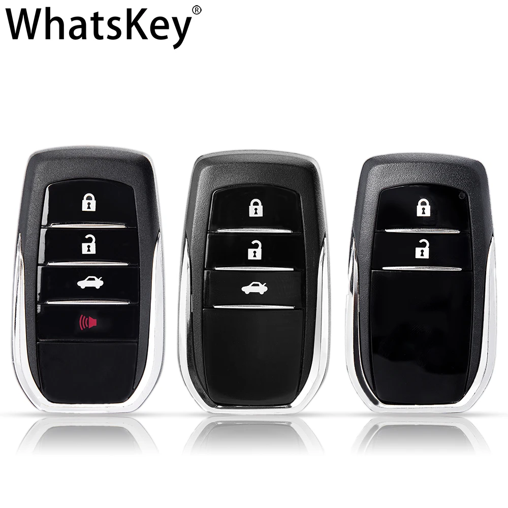 WhatsKey, Smart Card per auto, per Toyota, PRADO, Crown, Corolla, RAV4, Highlander, CHR, Land Cruiser, guscio chiave remoto, custodia Fob