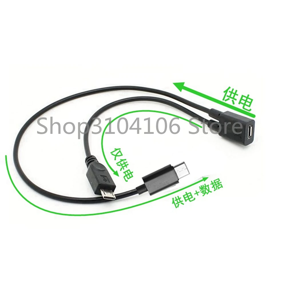 AT 1 Buah Micro USB 2.0 Splitter Y 1 Perempuan untuk 2 Laki-laki Kabel Data Kabel Ekstensi untuk Telepon Kualitas Tinggi Sync Kabel Data