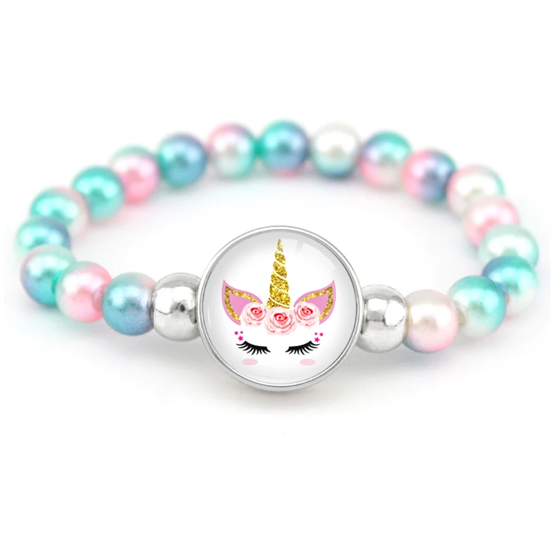 Unicorn Beads Bracelets Mermaid Trendy Jewelry Women Girls Birthday Party Gift Many Styles