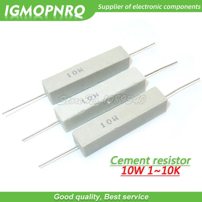 10pcs 5W 10W BPR56 Cement resistance 0.1 ~ 10k ohm 0.33R 1R 10R 100R 0.22 0.33 1 10 100 1K 10K ohm Cement resistor