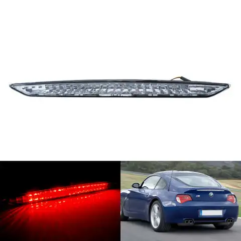 ANGRONG 1X BMW Z4 E85 2002-2008 LED 트렁크 3차 3차 하이 레벨 브레이크 스톱 리어 테일 라이트(투명 렌즈 커버 포함)