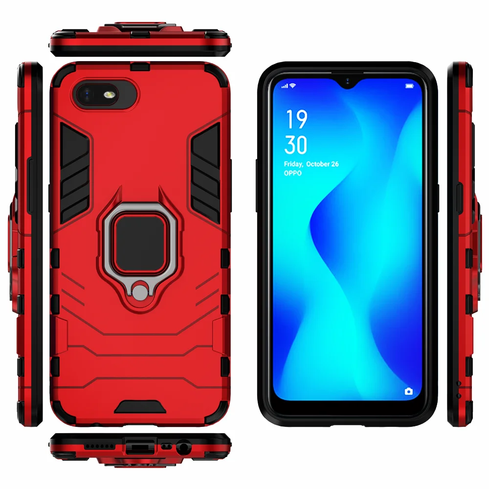 Phone Holder Finger Ring Case For Cover OPPO A1k CPH1923 Magnetic Armor Cover on the For OPPO Realme C2 A1k / Realme C2 RMX1941