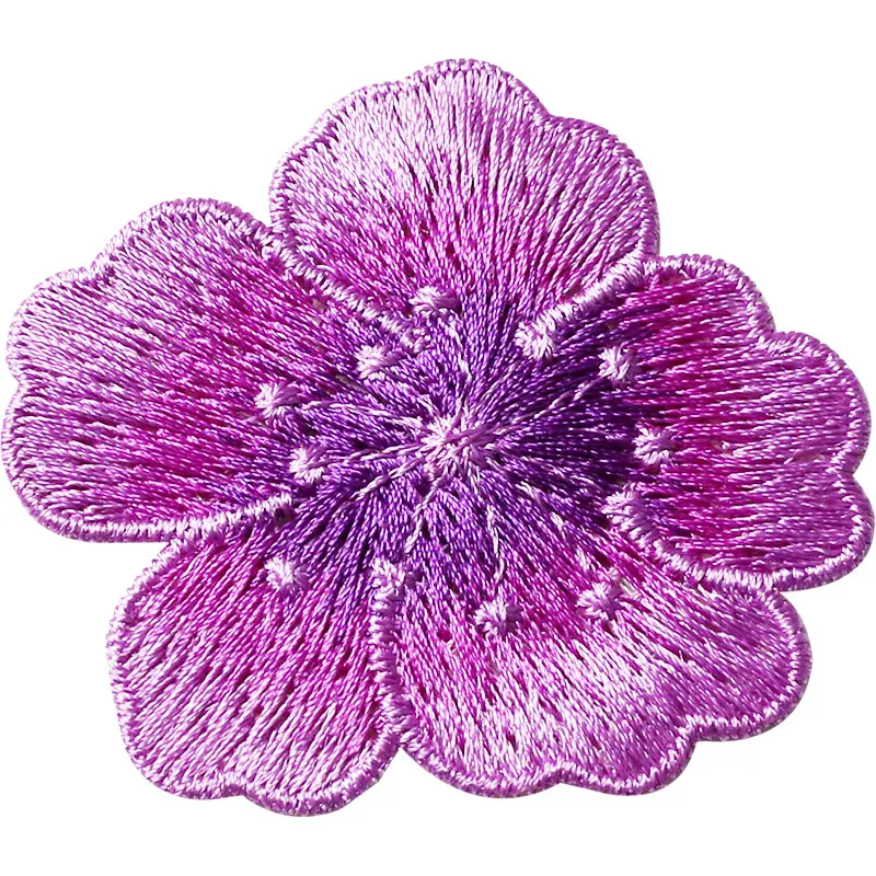 10pcs/lot Small Plum Flower Patch Embroidery Sticker Sew on Patches for Clothing Applique Embroidery DIY Clothing Accessories