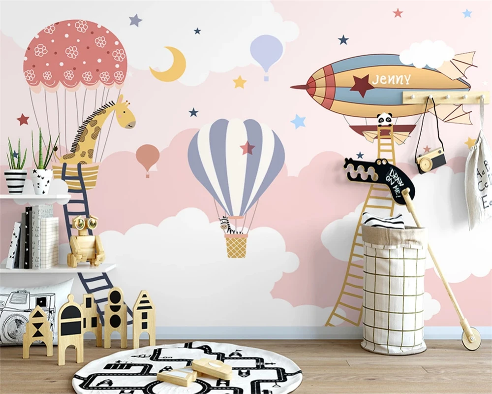 beibehang Custom Nordic hand-painted fantasy modern carousel children's room starry sky background papel de parede wallpaper