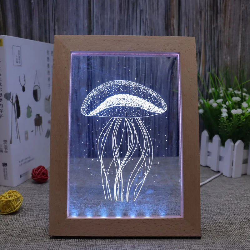 New 3D night light led animal series usb night light cute photo frame light