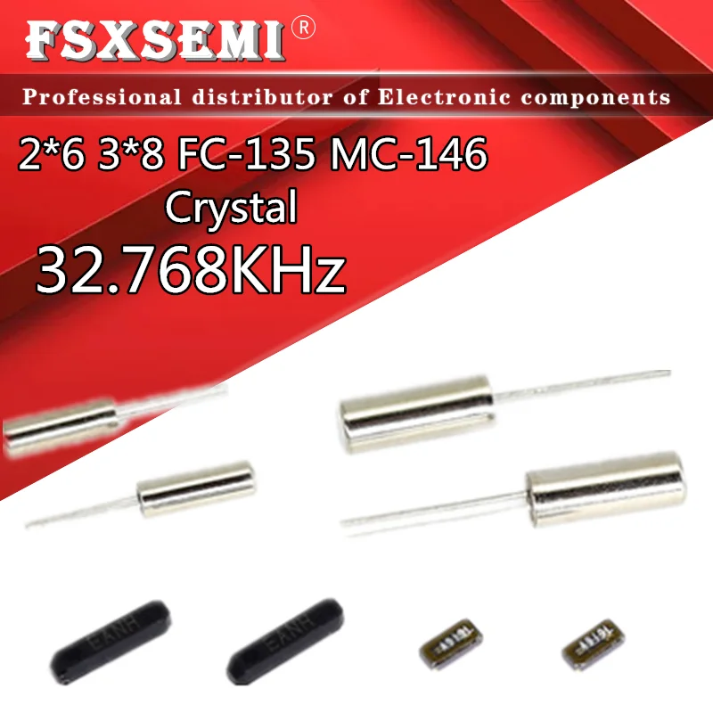 10pcs FC-135 MC-146 MC306 32.768KHz 32768Hz 3x8 Crystal Oscillator 3*8mm 2*6 2x6mm quartz crystal unit