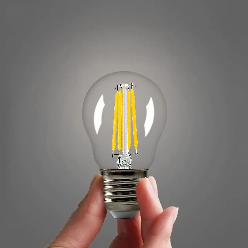 Lampada E27 LED Filament Light Dimmable Glass Blub Lamps 220V LED Edison Chandelier E14 G45 240V Vintage Led Bulb 2W 4W 6W