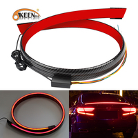 OKKEN Car Tail Lights 130CM LED Bar Multifunction Carbon Fiber Turn Singal Running Lamps Strip Warning Brake Bulb Red Waterproof