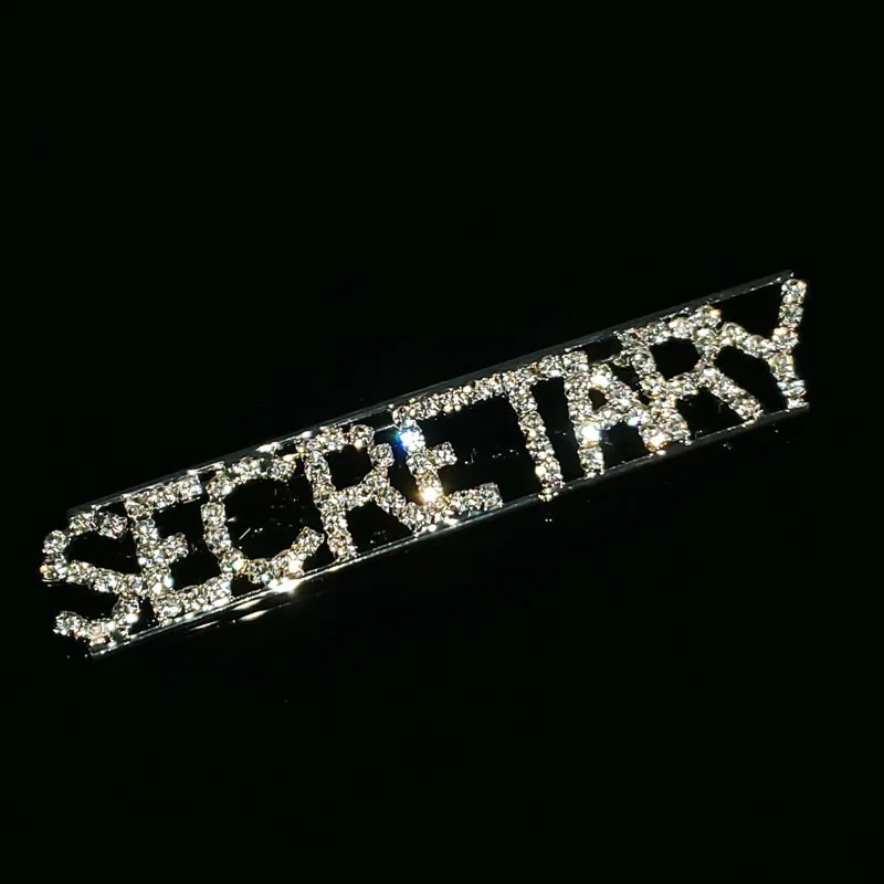 

Crystal Handmade Word Jewelry "Secretary" Lapel Pin Rhinestone Word Brooch Accessories Unique Gift Wholesale