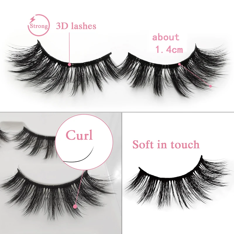 YSDO-Extensão dos Cílios Falsos, 3D Mink Lashes, Volume Suave, Natural, Longo, Faux Clis, Maquiagem, 3, 4 Pares