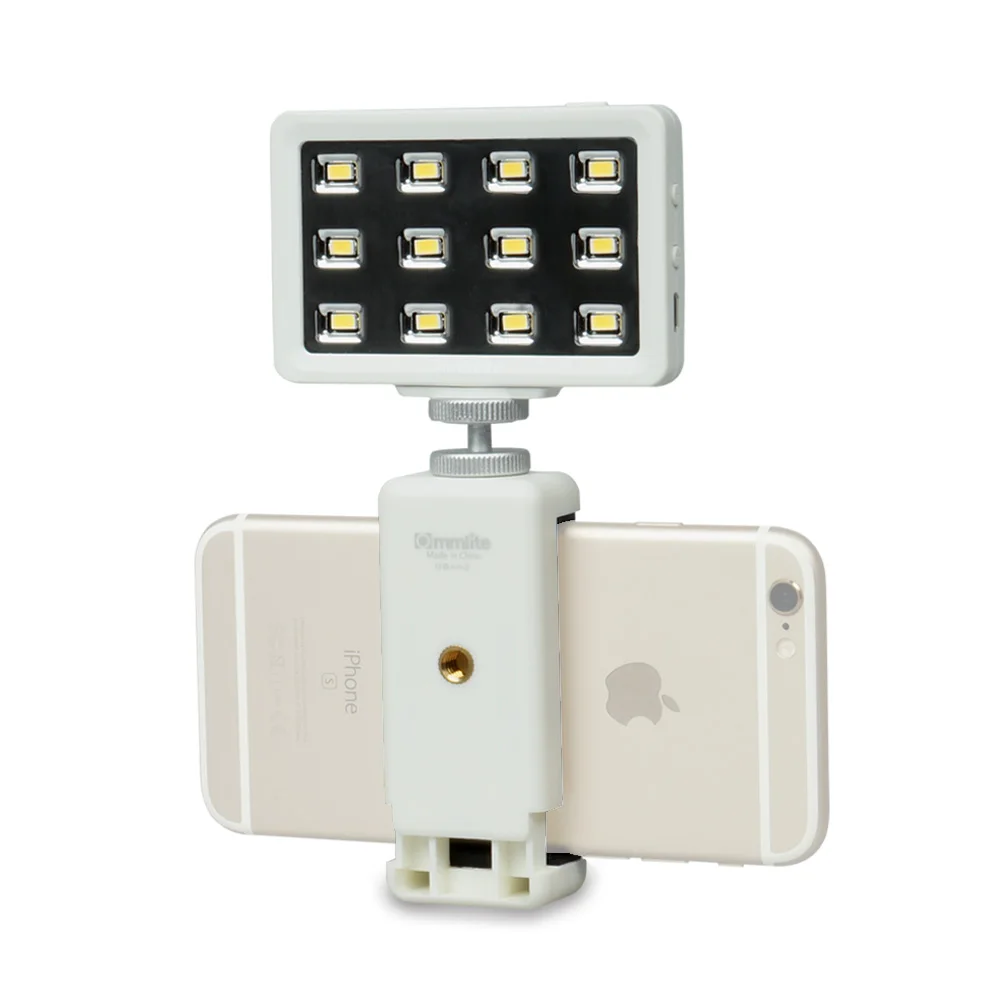 LED Video Light Commlite CM-PL12 II High CRI>95 Super bright Portable Multi-functional Mini Video Light for Smartphone camera