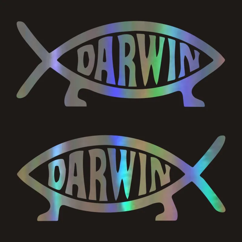 13.6*5.7cm Darwin Fish Cartoon Car Styling Stickers Decals Vinyl Emblem Rear Accessories for Dodge Caliber Badge Skoda Peugeot