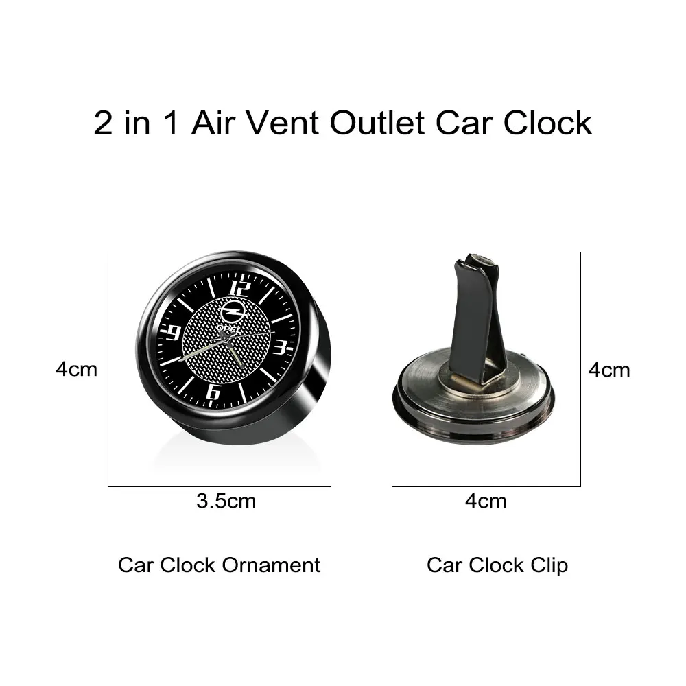 For Opel OPC Astra J H G K Insignia Corsa D B E Mokka Vectra Auto Watch Outlet Dashboard Car Clock Air Clip Interior Accessories