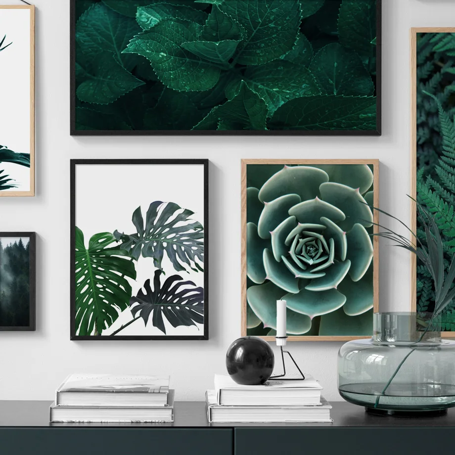 Monstera Banana Leaves Green Plant Agave Wall Art Canvas Painting Nordic Posters And Prints Pictures For Living Room Home Decor