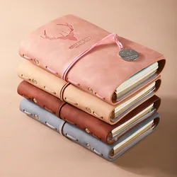 Retro Strap Hand Ledger Loose-leaf Detachable Net Red Hand Ledger Cute Japanese Simple Literary College Student Notebook