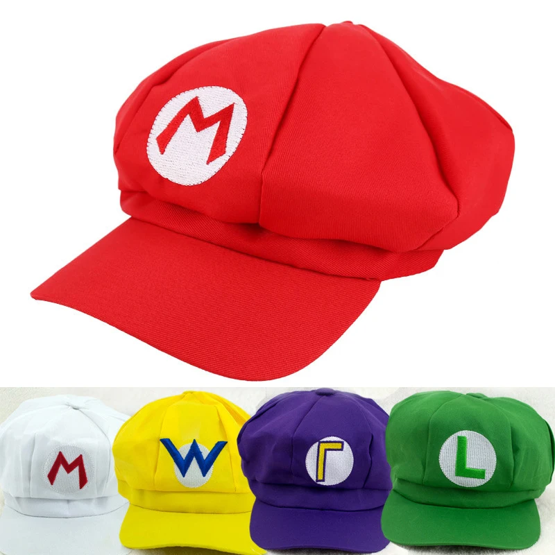 Anime Super Cappello Cap Luigi Bros Lettera Stampata Cosplay Cartoon Costume da baseball per cappelli per adulti Waluigi Wario Odyssey Cappy 3D Cappello